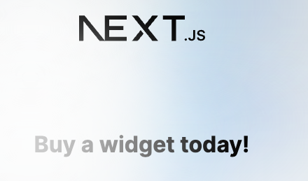 'Buy a widget' experience