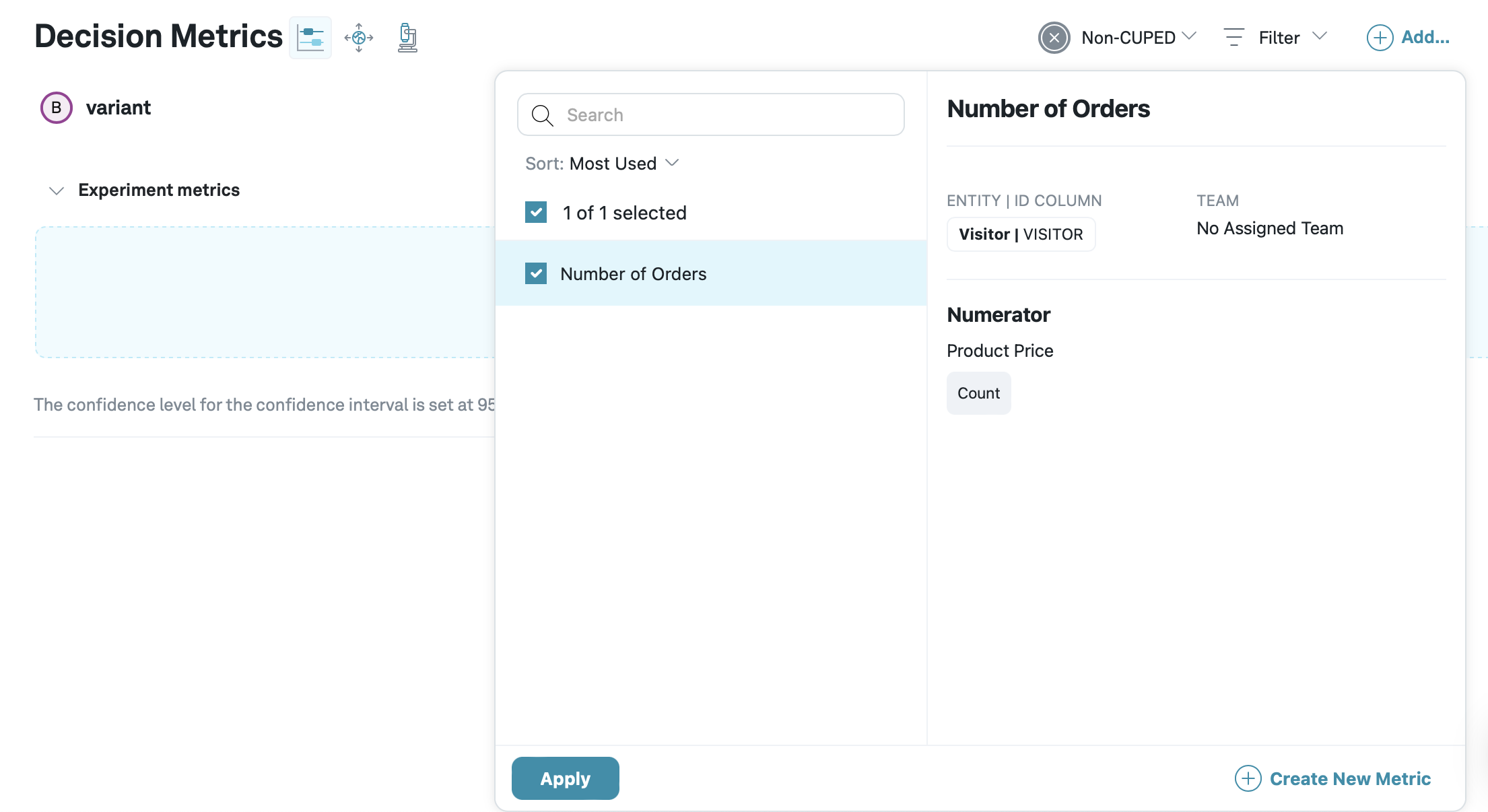 Picking metrics to add