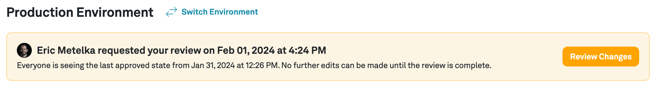Requested review banned