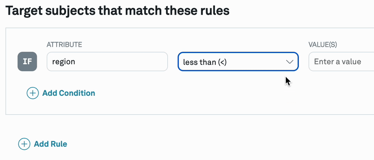 Selecting rule operator